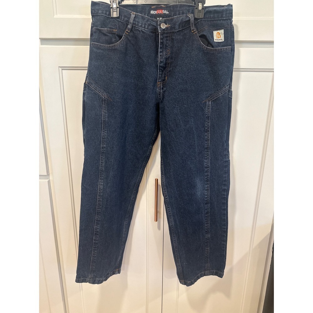 Bocomol FR Flame Resistant Jeans 36x30 Dark Wash Relaxed Fit Carpenter Work